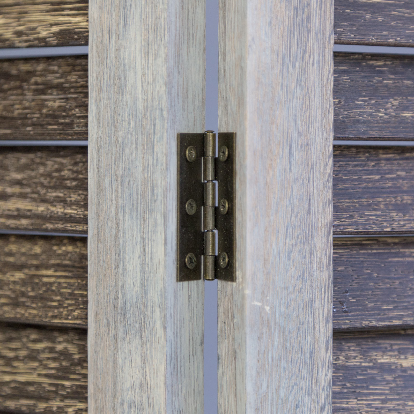 Paravent Raumteiler 3 teilig Holz Trennwand Sichtschutz Braun Grau