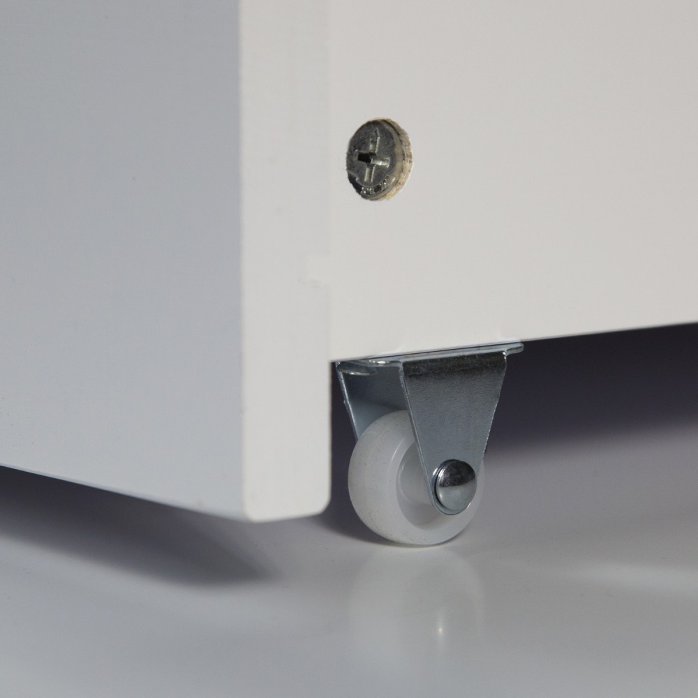 Wooden Bed Drawer Pull-Out Bed Box Storage with Castors White