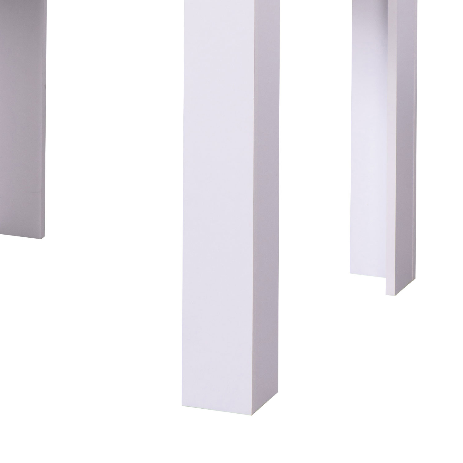 Dining set | 2-piece set upholstered chairs grey without armrest | dining table white 80 x 80 cm