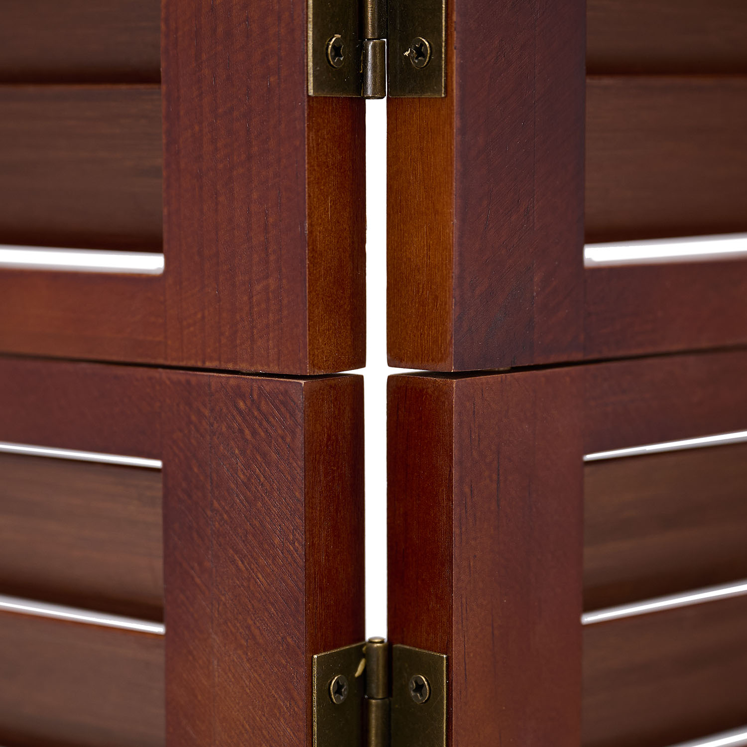 Paravent Brown Wooden Slats | 3-panel | Wood | Room Divider Partition Privacy Screen