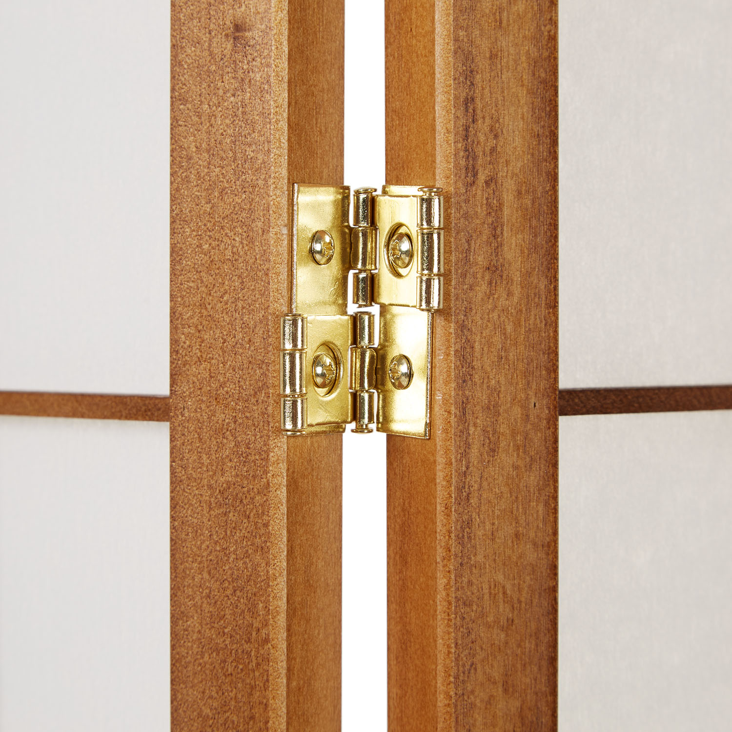 Light Brown Folding Screen – 5-panel wooden screen with Shoji rice paper