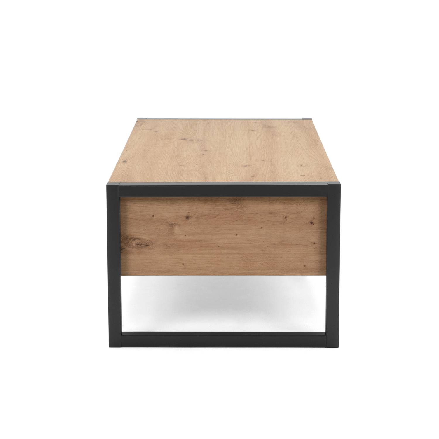 Coffee Table Living Room Table 1 Drawer Storage Wooden Table Grey Natural