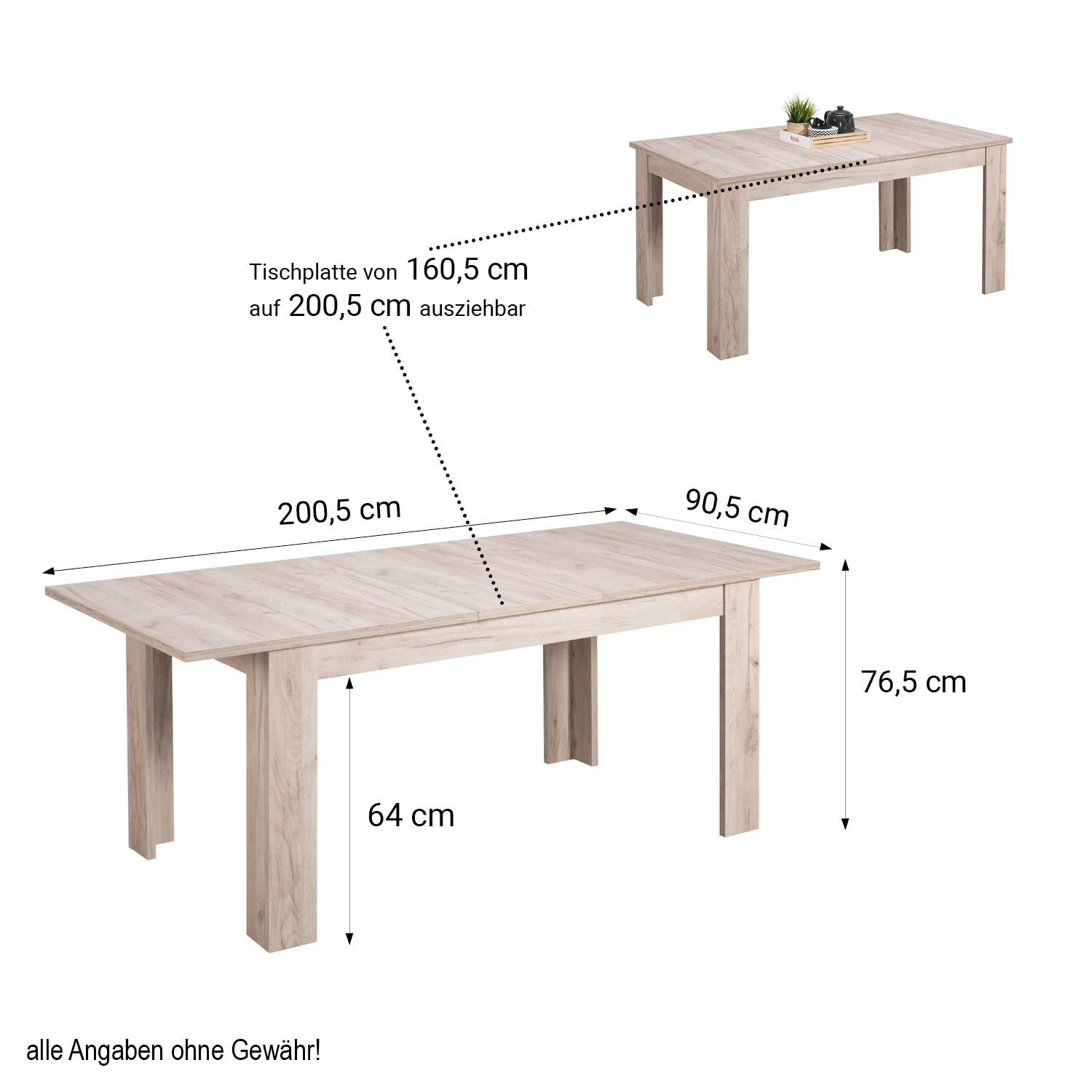 Dining Table 90x160 Extendable Several Colours Wooden Table Kitchen Table Solid Wood