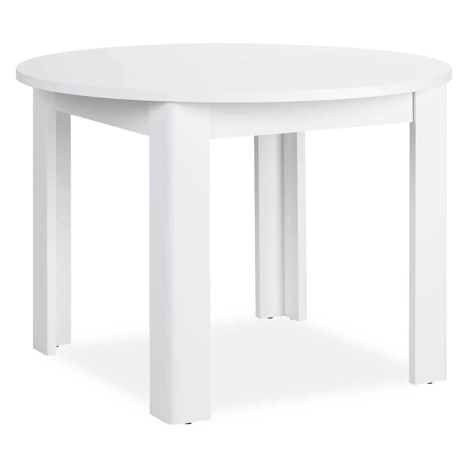 Modern Dining Table Round Kitchen Table Ø 106 cm Wooden Table White 4 Seater