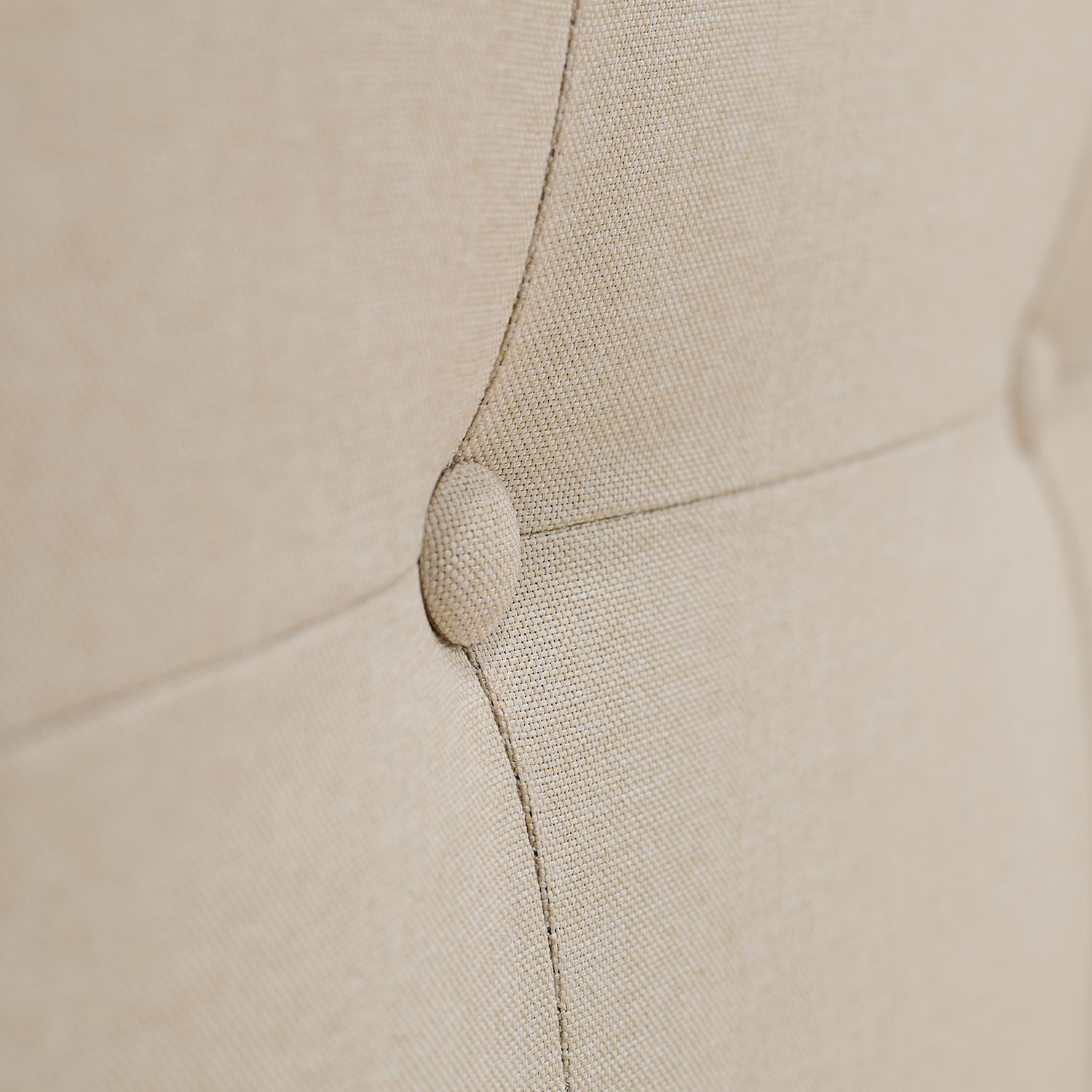 Upholstered bed 140x200 cm beige | with slatted frame | double fabric bed frame