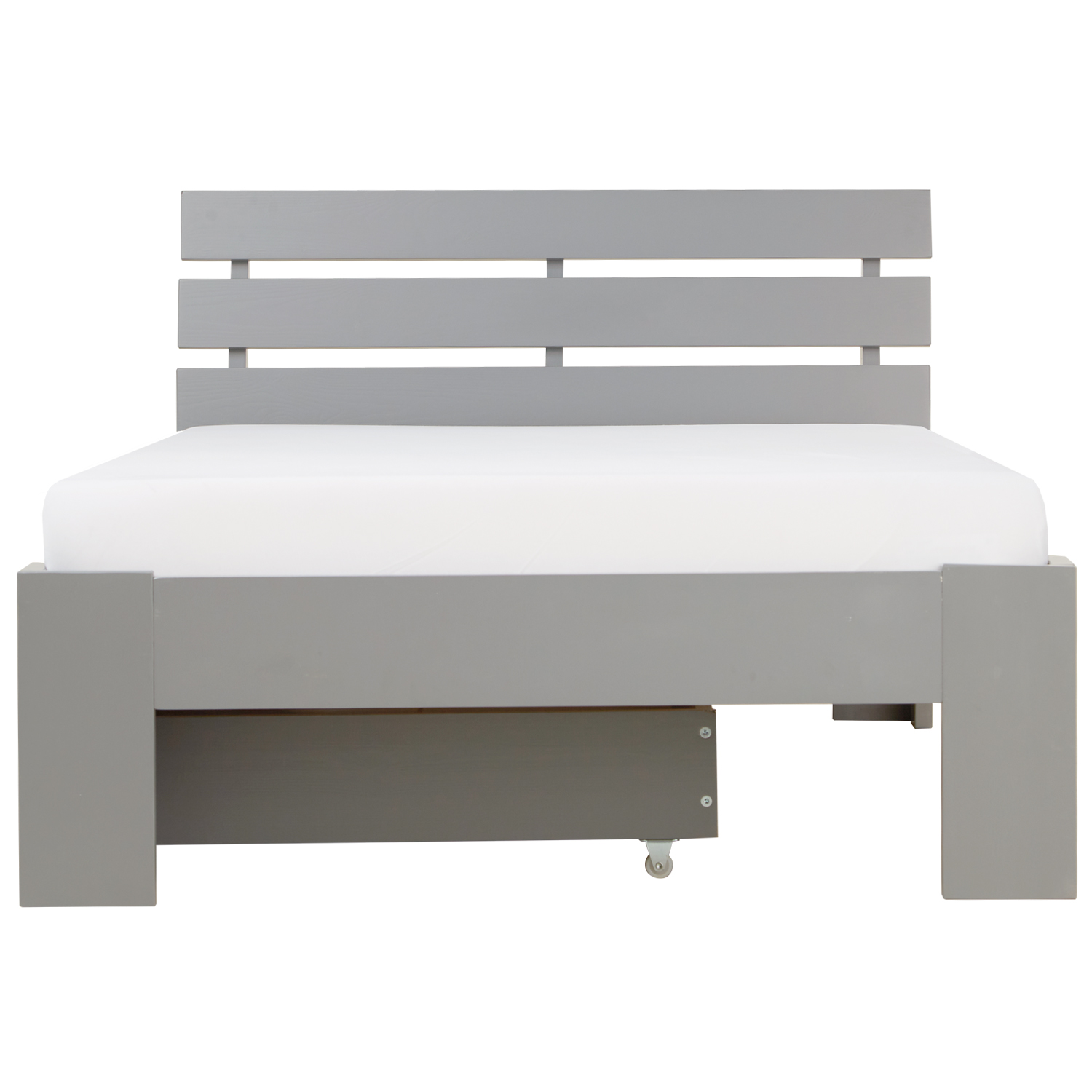 Single Bed 90x200 with Drawer Wooden Bed Slatted Frame Grey Bed Bedstead Solid Wood