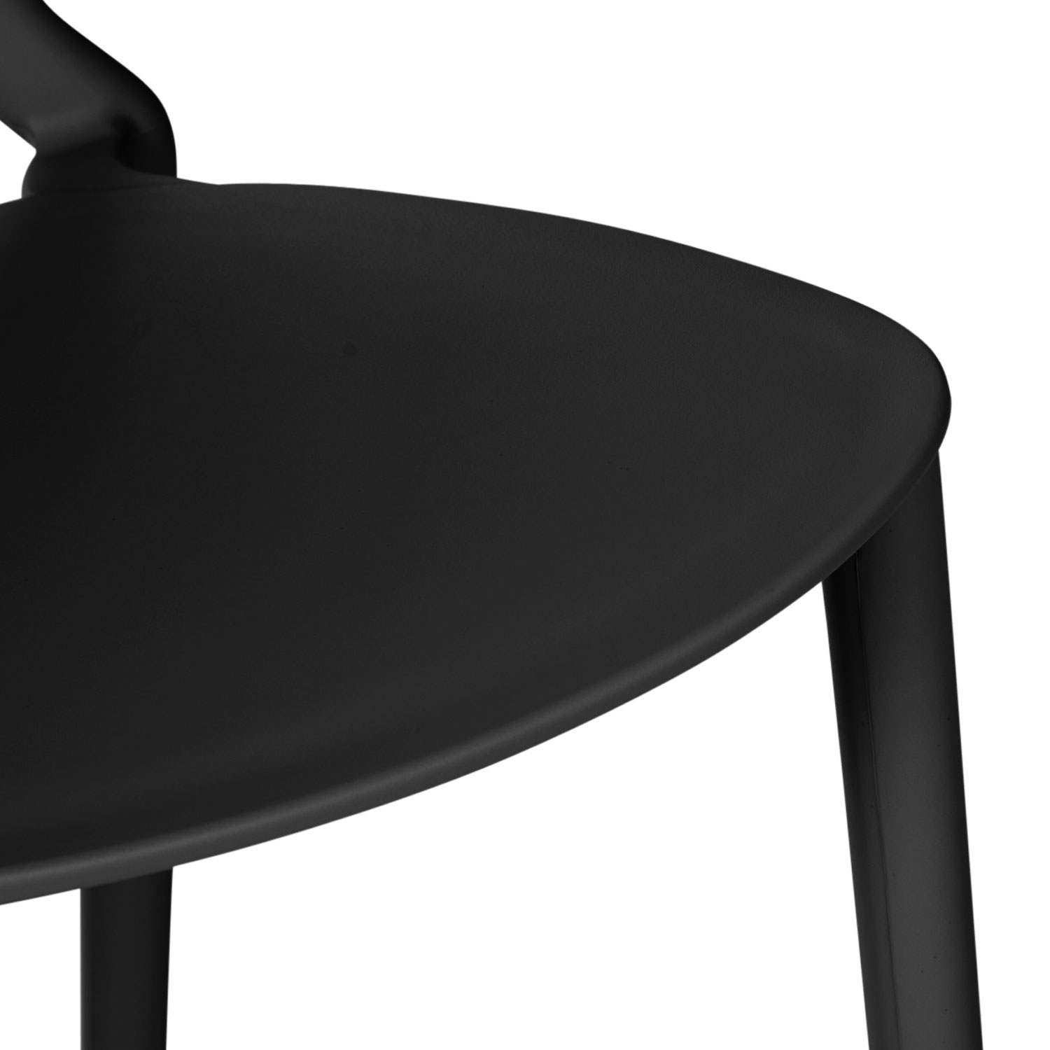 Modern Garden chair Set of 4 Black Camping chairs Outdoor chairs Plastic Stacking chairs Kitchen chairs