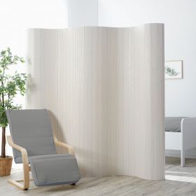 Paravent Bamboo Height 200 cm White Washed | Room Divider Partition Privacy Screen