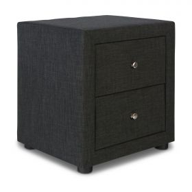 Bedside table nightstand bedroom night chest drawers side table grey fabric