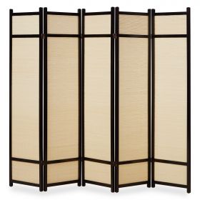 Paravent Brown Bamboo Natural | 5-panel | Wood | Room Divider Partition Privacy Screen