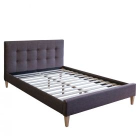 fabric Bed Upholstered Bed Frame Superking 180 x 200 brown 6FT