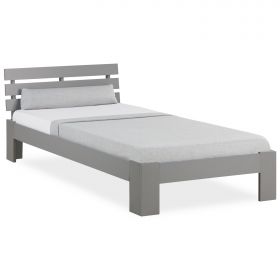 Wooden bed 90 120 140 160 180 cm white natural or grey double bed futon bed frame solid wood single bed