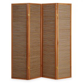 Paravent Room Divider 3 4 5 or 6 Parts Wood Bambou Privacy Screen Brown