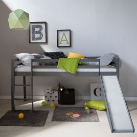 Cabin Bunk Bed 90x200 cm High sleeper Bed white or grey Wooden bed Childrens bed