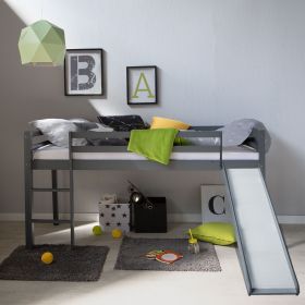Cabin Bunk Bed 90x200 cm High sleeper Bed white or grey Wooden bed Childrens bed
