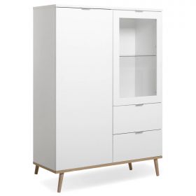 Highboard Sideboard Cabinet 2 Drawers Wood Living Room