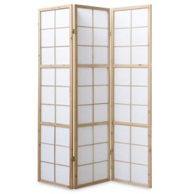 3-panel Shoji screen with light wooden frame ? traditional Japanese-style room divider with translucent paper, perfect for natural space separation, minimalist decor, and Asian-inspired interiors.