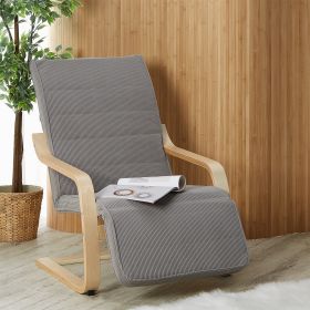 Relaxsessel Cord Dunkelgrau | with Footrest | Natural Wood | Glider Rocking Chair Nursing Chair Recliner