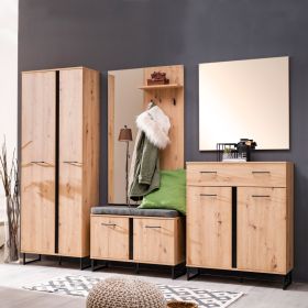 Wardrobe Hallway Furniture Set Hall Unit Hallway Wardrobe Oak Wood 5 Piece Hallway Set Industrial Style