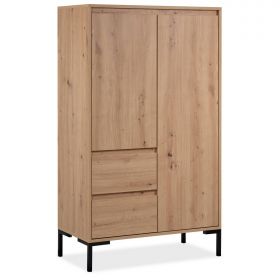Highboard Sideboard Wood Oak Storage 2 Drawers Cabinet Buffet Credenza Living Room Cupboard