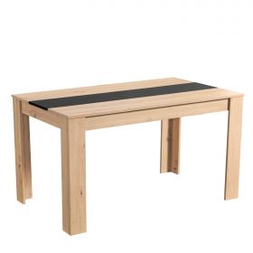 Modern Dining Table Kitchen Table Wooden Table 135x80 cm Oak Black 6 Seater