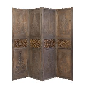Paravent Brown Decorations | 4-panel | Wood | Room Divider Partition Privacy Screen