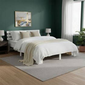 Wood Bed 180x200 cm White | Double Bed | with 2 Mattress | Solid | Kids Youth Guest Bedroom