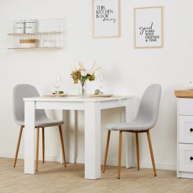 Upholstered Chair Linen Grey | Set of 6 | rounded Backrest | without Armrests | Kitchen Dining Room Office