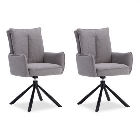 Dining Chair Set of 2 Modern Egg Chairs Grey Fabric Armchairs Dining Room Chairs Upholstered Chairs Eames Chairs