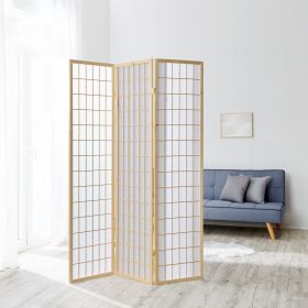Paravent Natural Shoji Rice Paper White | 3-panel | Wood | Room Divider Partition Privacy Screen