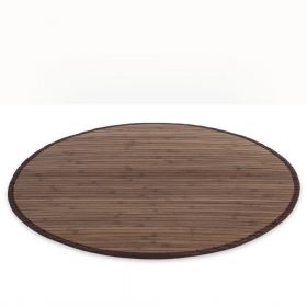 Bamboo carpet Rug 120 cm round in dark brown