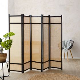 Paravent Brown Bamboo Natural | 5-panel | Wood | Room Divider Partition Privacy Screen