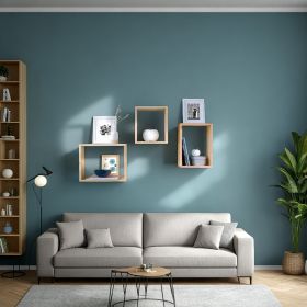 Wooden Rack Set of 3 Hanging Shelf Bookcase Bookshelf 3 Parts Wood Natural