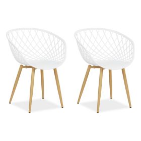 Set of 2 Garden chair with armrests Camping chairs White Garden armchairs Outdoor chairs Plastic Egg chair Indoor chairs Kitchen chairs