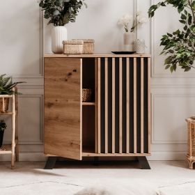 Industrial Look Sideboard Cupboard 80 cm Storage Cabinet Wood Oak Living Room