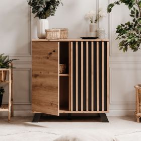 Industrial Look Sideboard Cupboard 80 cm Storage Cabinet Wood Oak Living Room