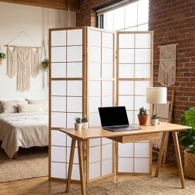 3-Panel Shoji Screen – Natural – Wooden Room Divider & Privacy Screen with White Rice Paper
