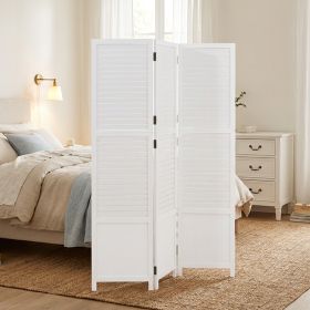 White Wooden Screen (3-panel) – Modern Wooden Room Divider & Privacy Screen