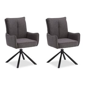 Dining Chair Set of 2 Modern Egg Chairs Anthracite Fabric Armchairs Dining Room Chairs Upholstered Chairs Eames Chairs