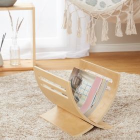 Newspaper Rack White Natural Brown Magazine Holder