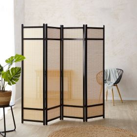 Paravent Brown Bamboo Natural | 4-panel | Wood | Room Divider Partition Privacy Screen