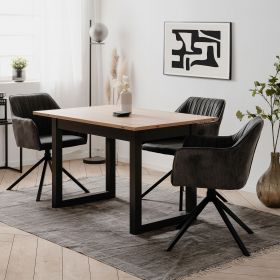 Extendable Dining Table 120x80 cm Kitchen Table Wooden Table Industrial Style Living Room Table
