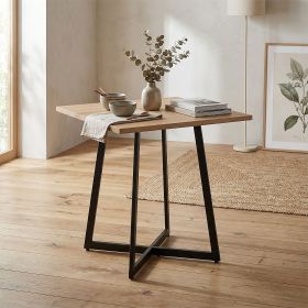 Modern Dining Table Kitchen Table Wooden Table 80x80 cm Oak Black Metal 4 Seater
