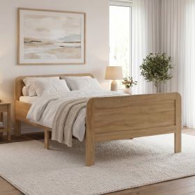 Comfort Bed 120x200 cm Natural | Senior Bed Height Adjustable | Single Bed | Wood | without Slatted Frame