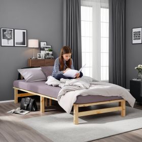 100x200 cm Natural Pallet Bed with Slatted Base – Solid Wood Single Bed for Teenagers', Guest, and Master Bedrooms