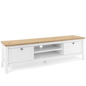 TV Board Wood TV Cabinet Lowboard TV Bench Sideboard White Natural