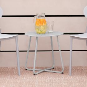 Coffee table Side table Round Garden Table Grey Metal Small table Outdoor table Bistro table