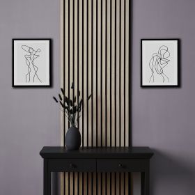 Acoustic Panels Wall Panels 60 x 120 cm Light Gray | Wood | 4-piece Set | 3D Strips