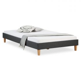 Upholstered Bed Frame Double Bed 120 x 200 cm Grey Futon Bed Platform Bed Fabric