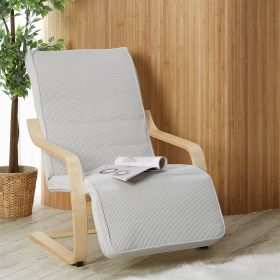 Relaxsessel Corduroy Grey | with Footrest | Natural Wood | Glider Rocking Chair Nursing Chair Recliner